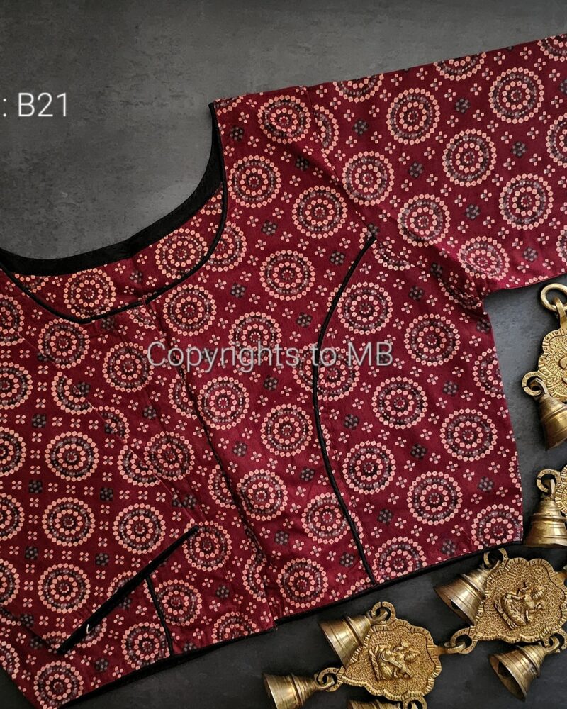 B21 – Ajrakh Cotton Blouse