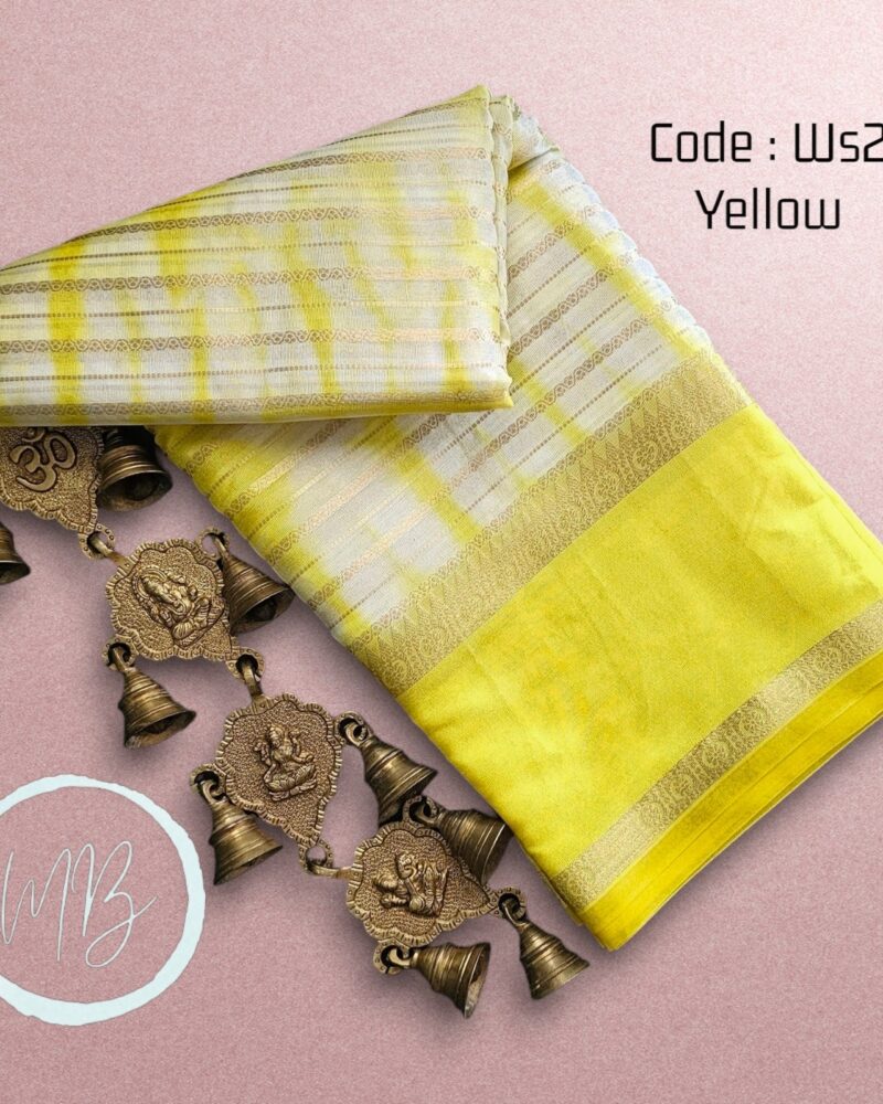 WS2 Yellow – Shibori Warm Silk Saree