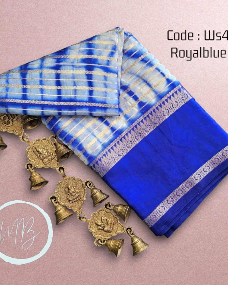 WS4 Royalblue – Shibori Warm Silk Saree