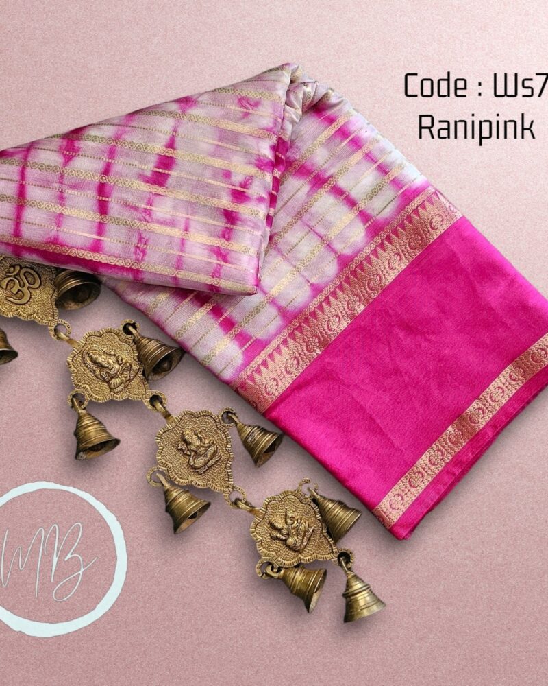 WS7 Rani Pink – Shibori Warm Silk Saree