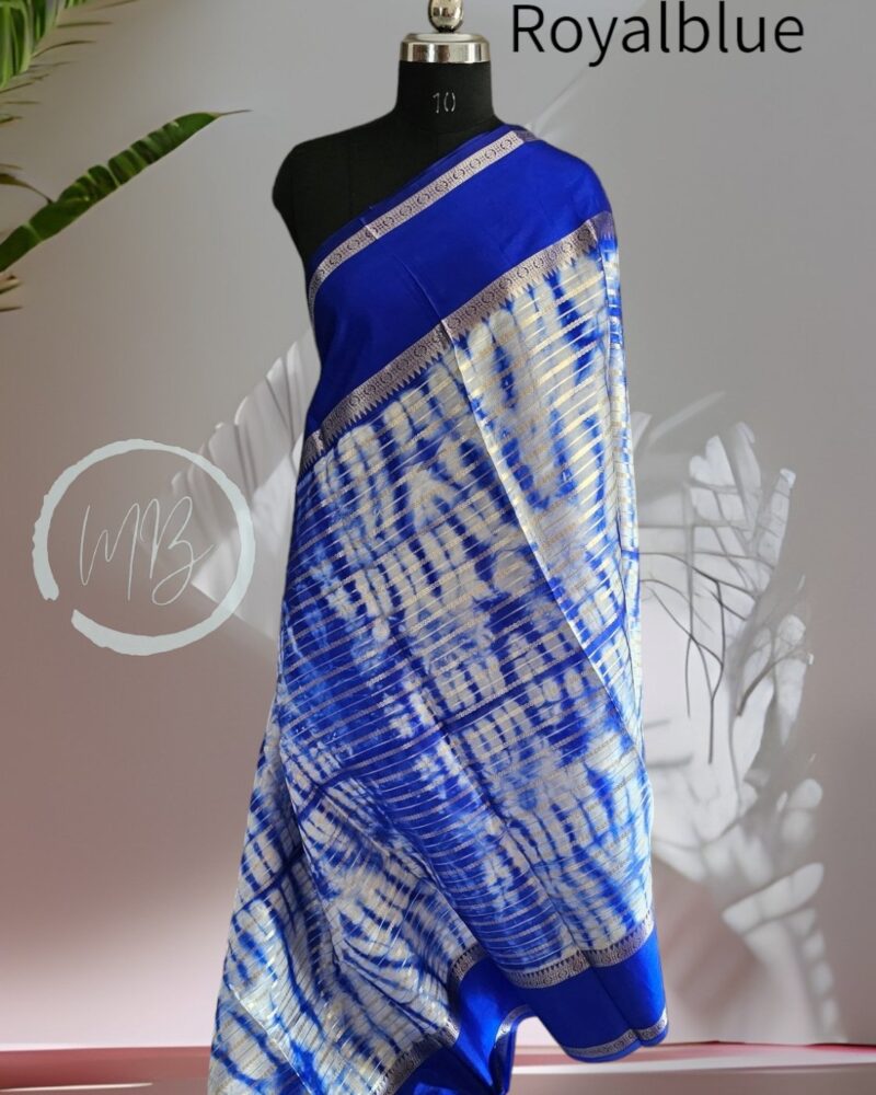 WS4 Royalblue – Shibori Warm Silk Saree