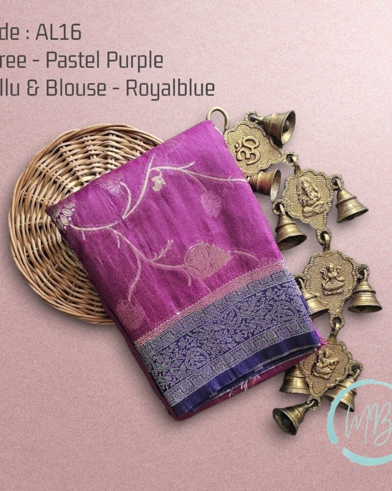 AL16 Pastel Purple – Antic Jute Linen Sarees