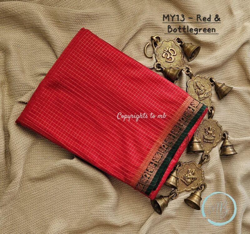 MY13 - Semi Mysore Crepe Silk Saree - Image 2