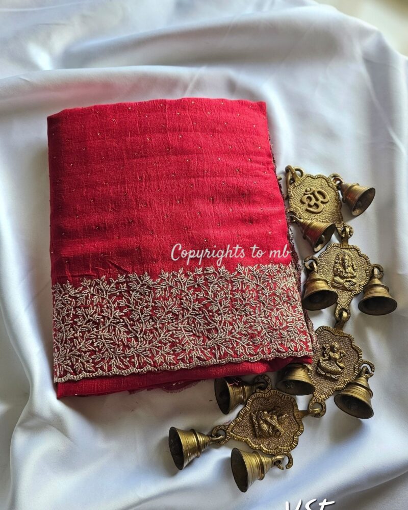 VS5 Red – Vichitra Silk Sarees