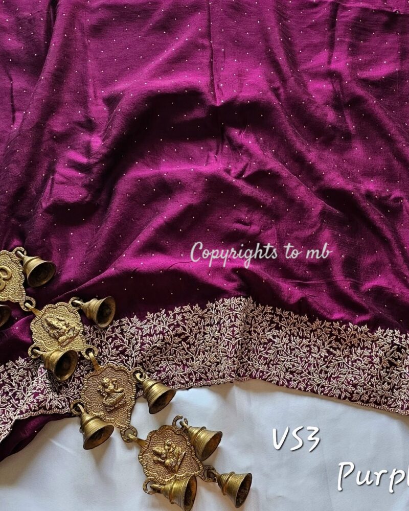 VS3 Purple – Vichitra Silk Sarees