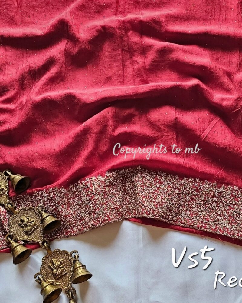 VS5 Red – Vichitra Silk Sarees