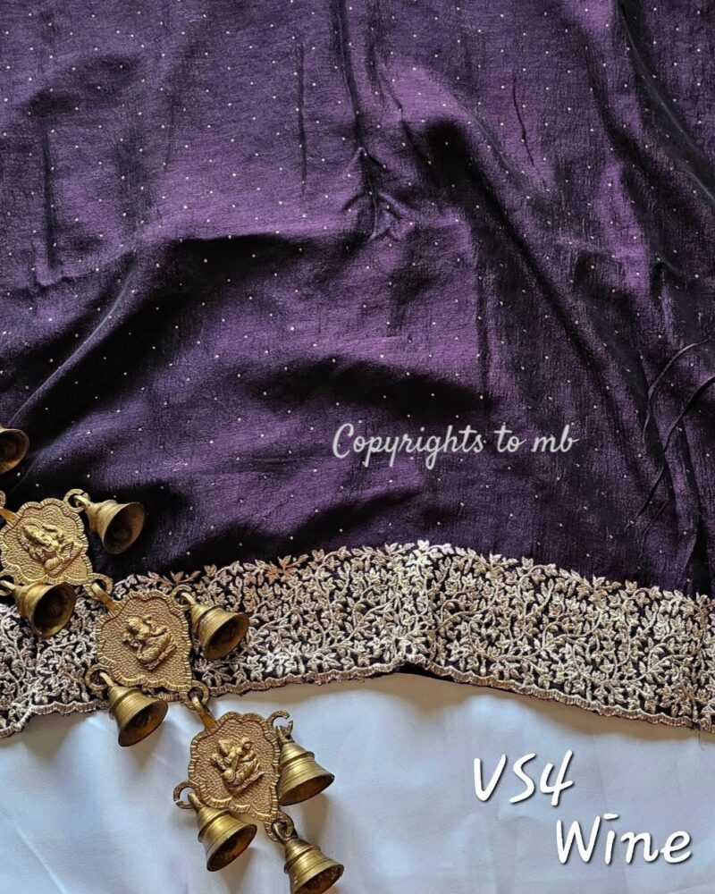 VS4 Wine – Vichitra Silk Sarees