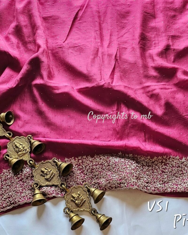 VS1 Pink – Vichitra Silk Sarees