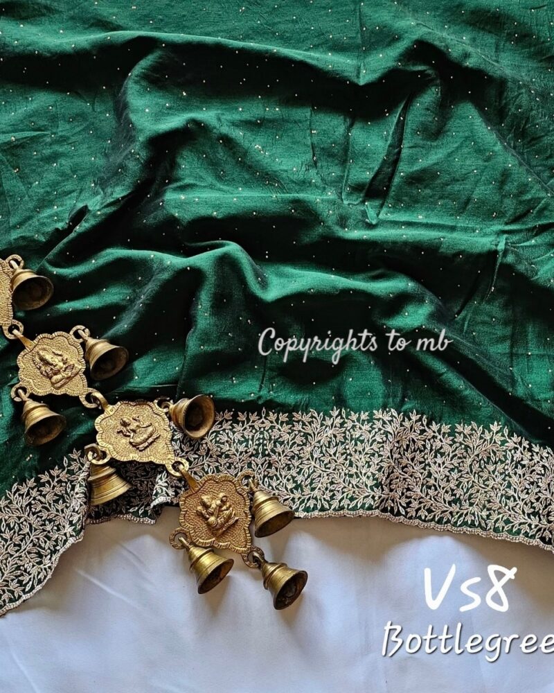 VS8 Bottlegreen – Vichitra Silk Sarees