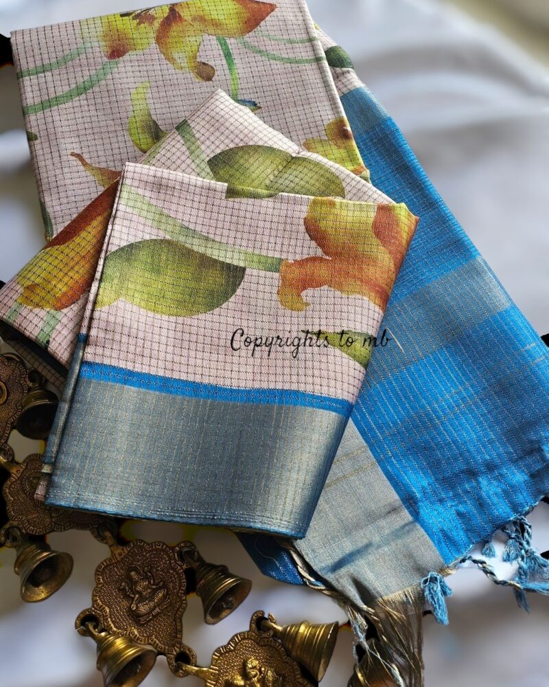 TS9 – Tussar Silk with Zari Checks Sarees