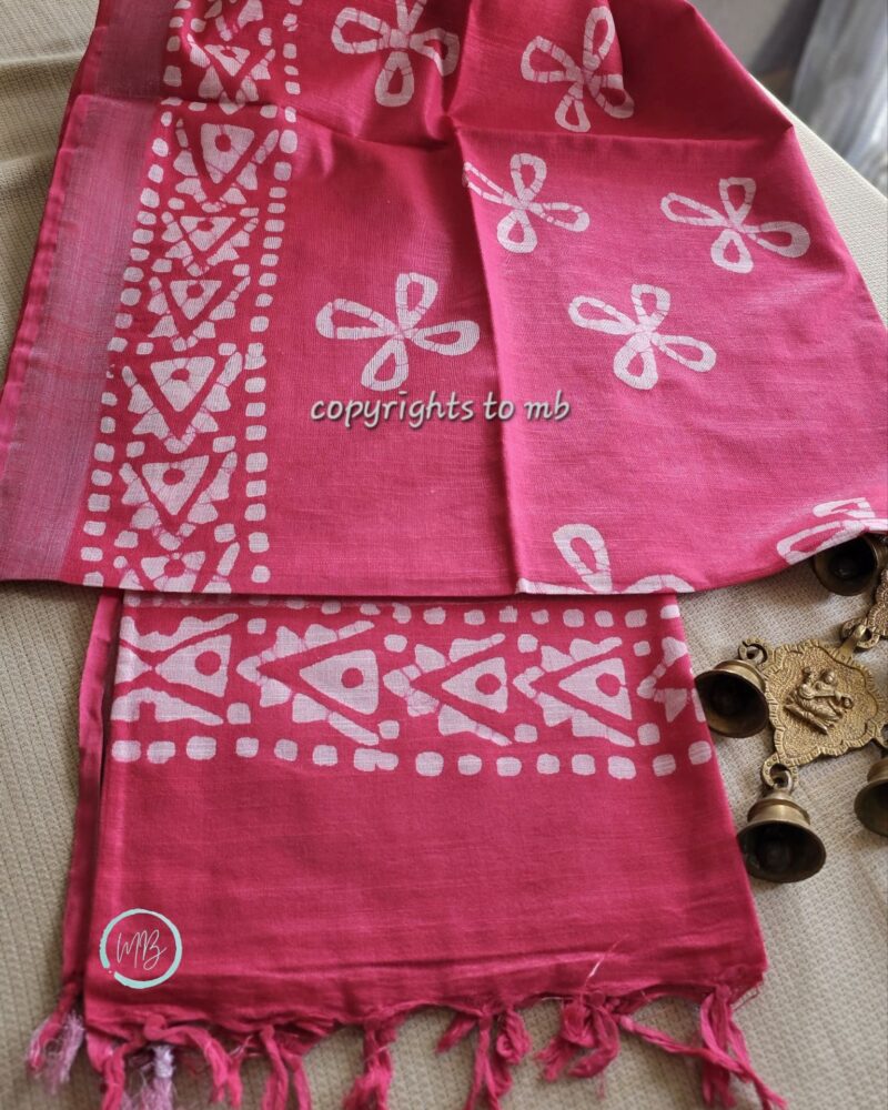 LB4 – Linen cotton Batik Print saree