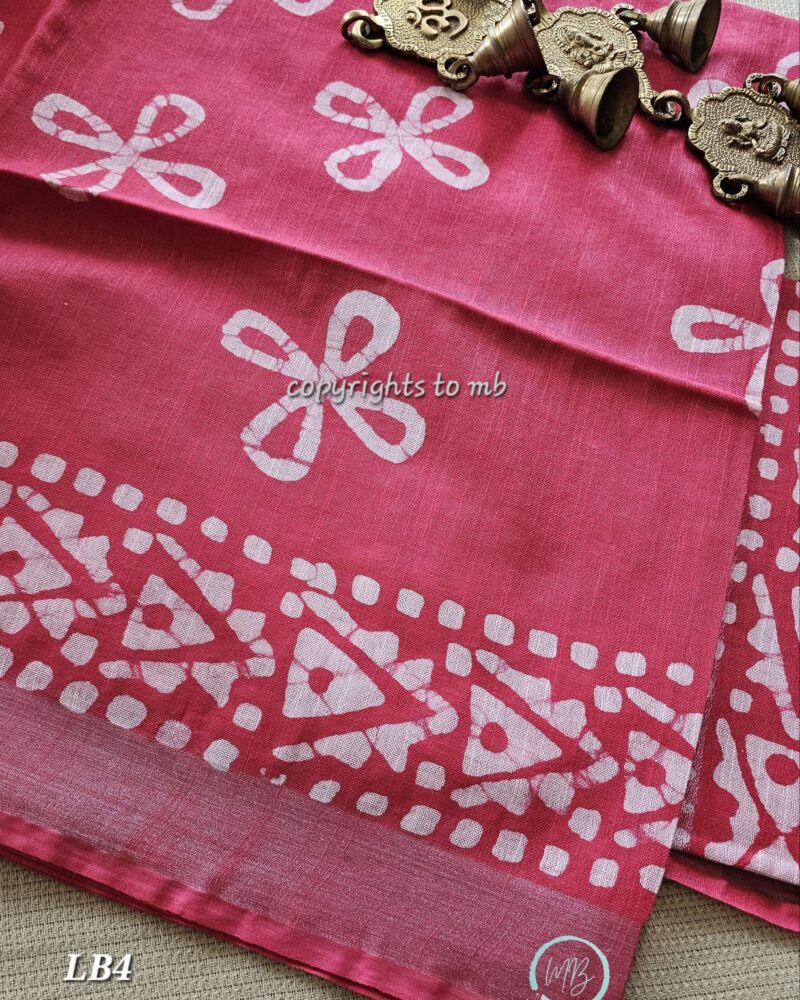 LB4 – Linen cotton Batik Print saree