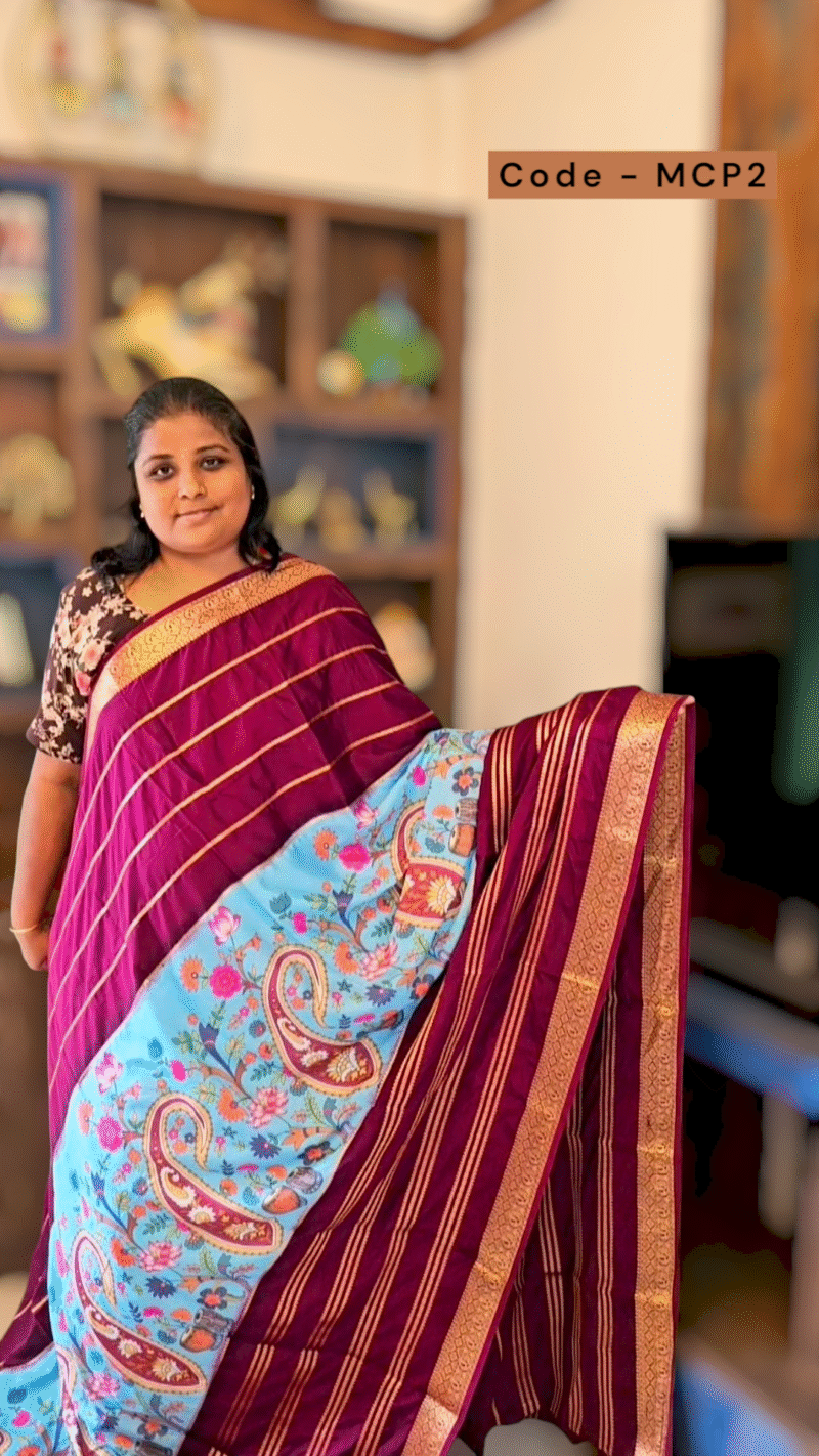 MCP2 - Semi Mysore Crape Printed Sarees