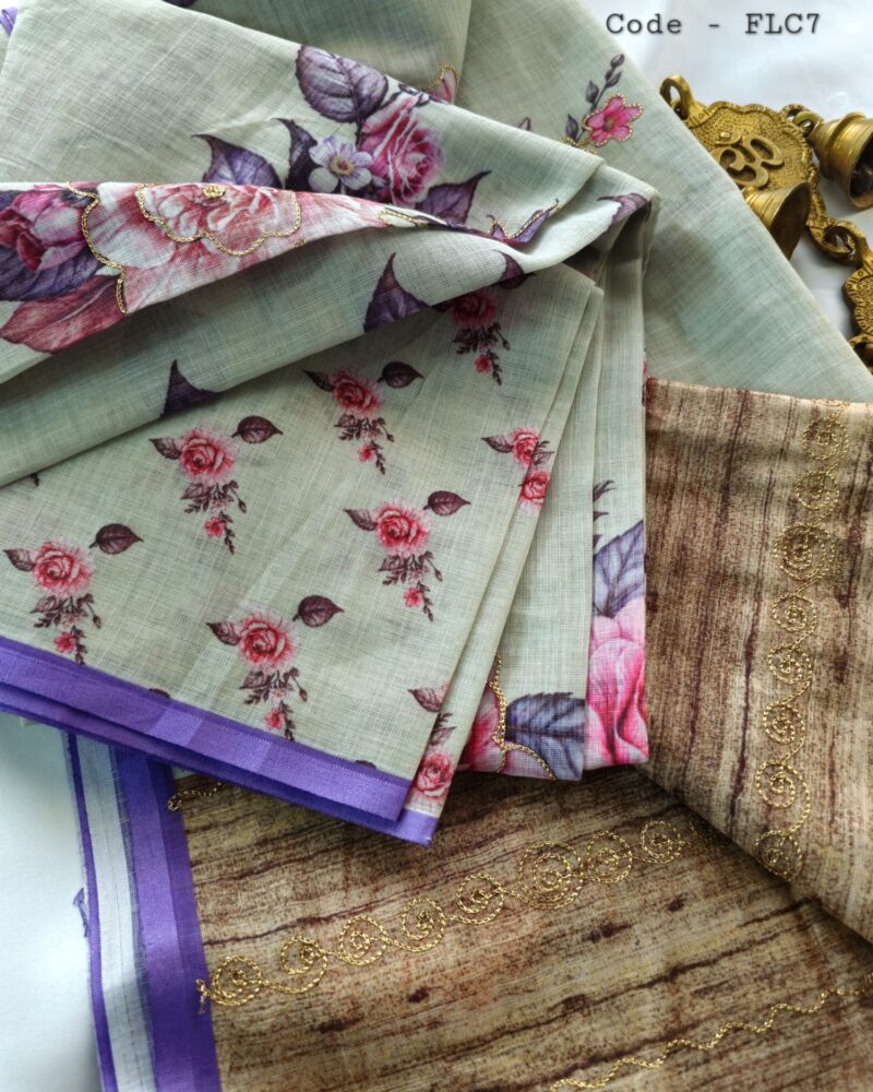 FLC7 – Blended Linen Cotton Saree