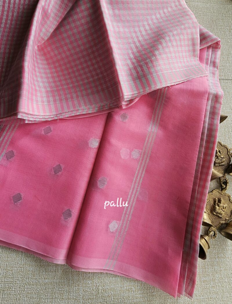 Banarasi Silver Zari Cotton Saree - Image 3