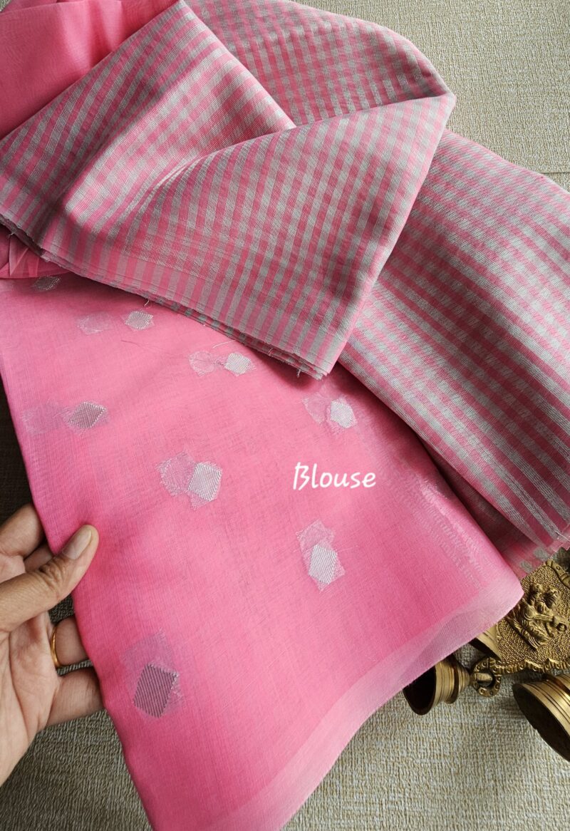 Banarasi Silver Zari Cotton Saree - Image 4