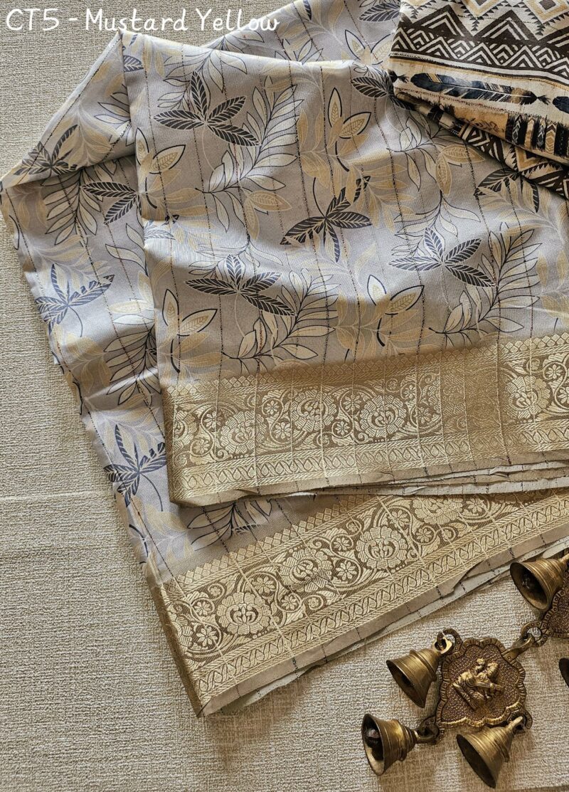 CT5 - Crepe Printed Linen Sarees
