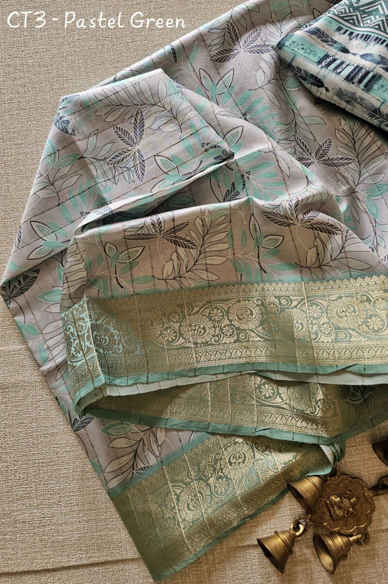 CT3 - Crepe Printed Linen Sarees
