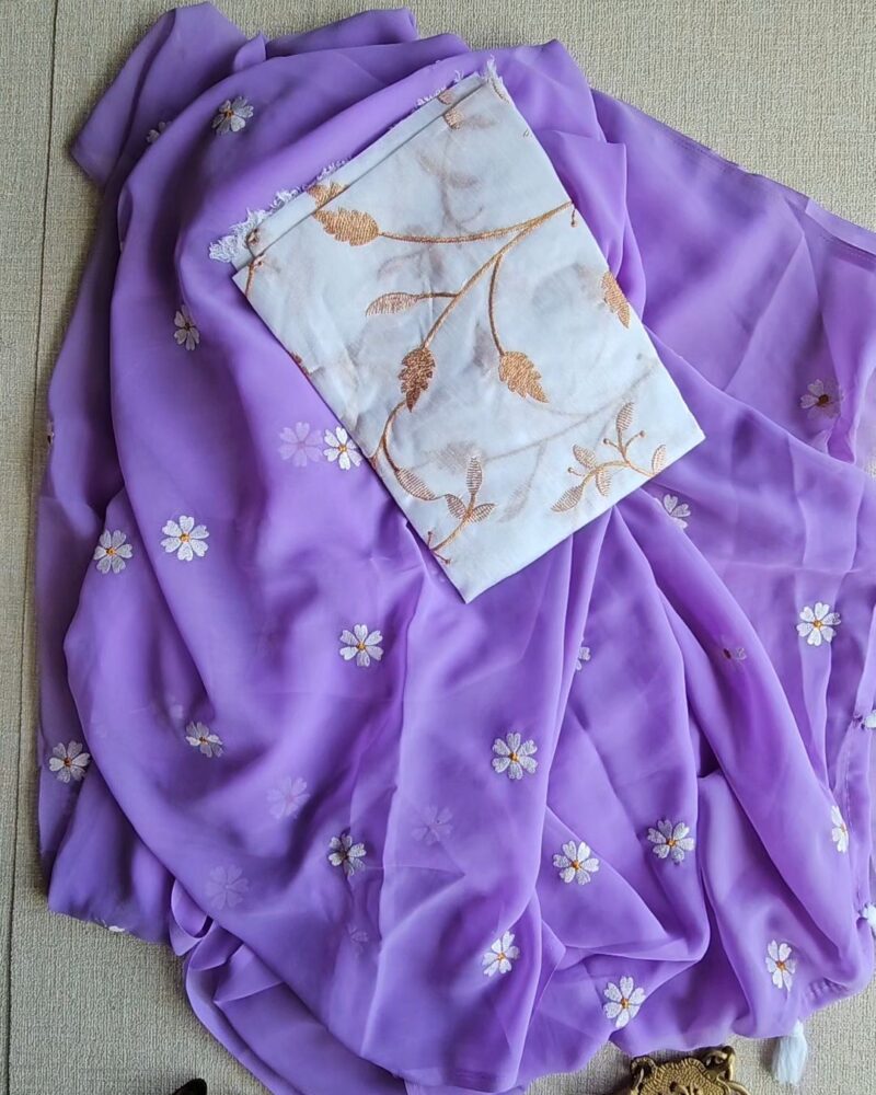 Georgette Embroidery Saree