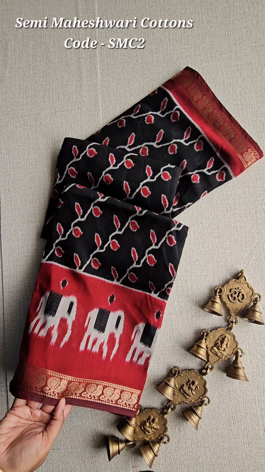 Semi Maheshwari Cotton Saree