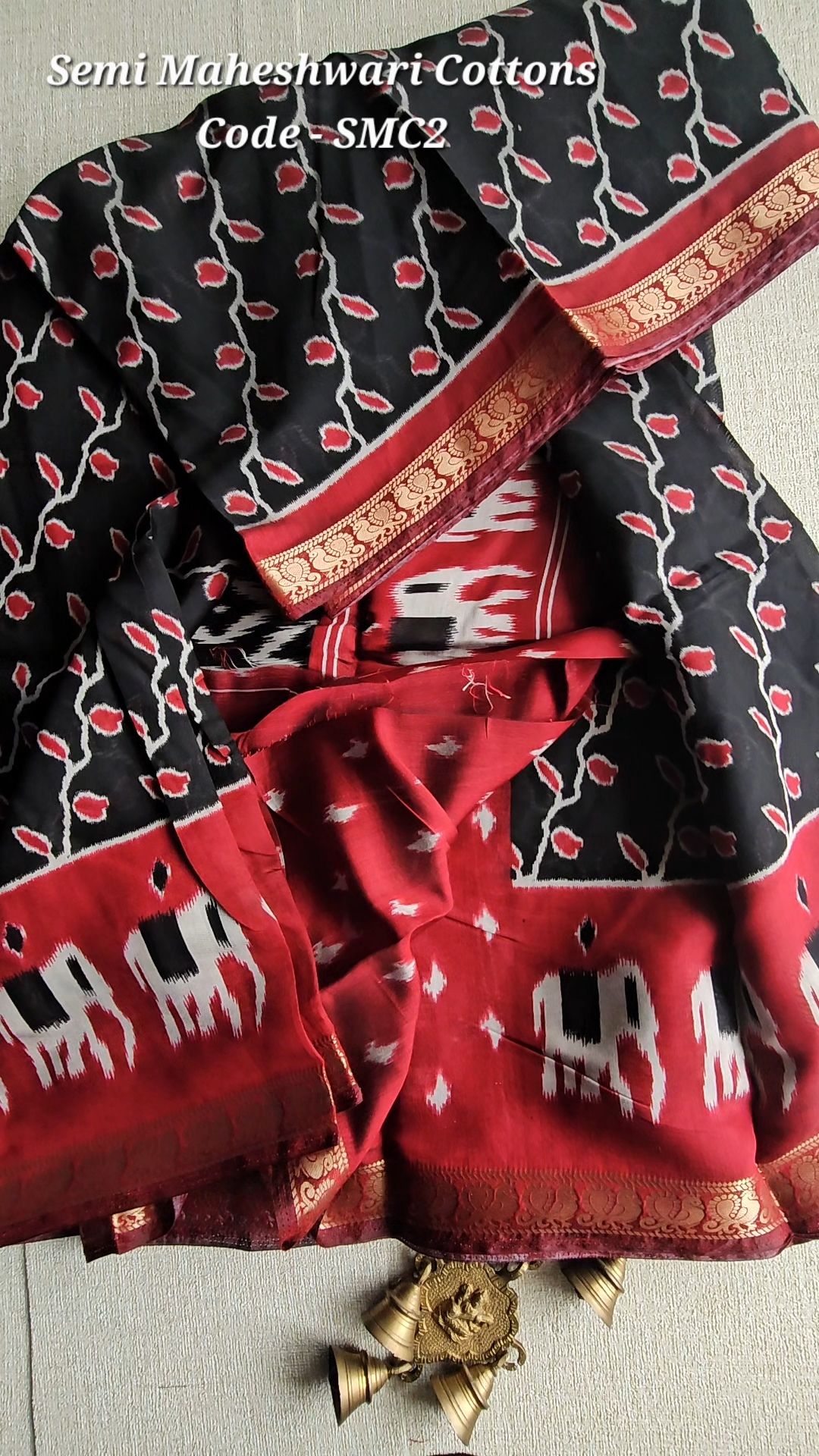 Semi Maheshwari Cotton Saree