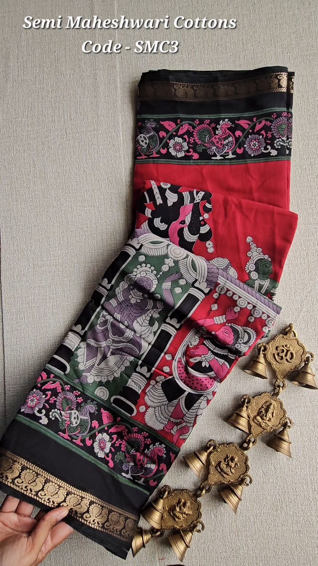 Semi Maheshwari Cotton Saree