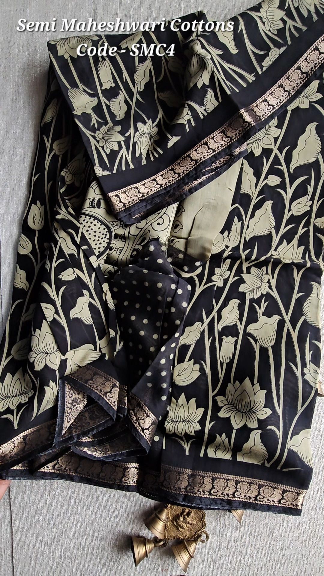 Semi Maheshwari Cotton Saree