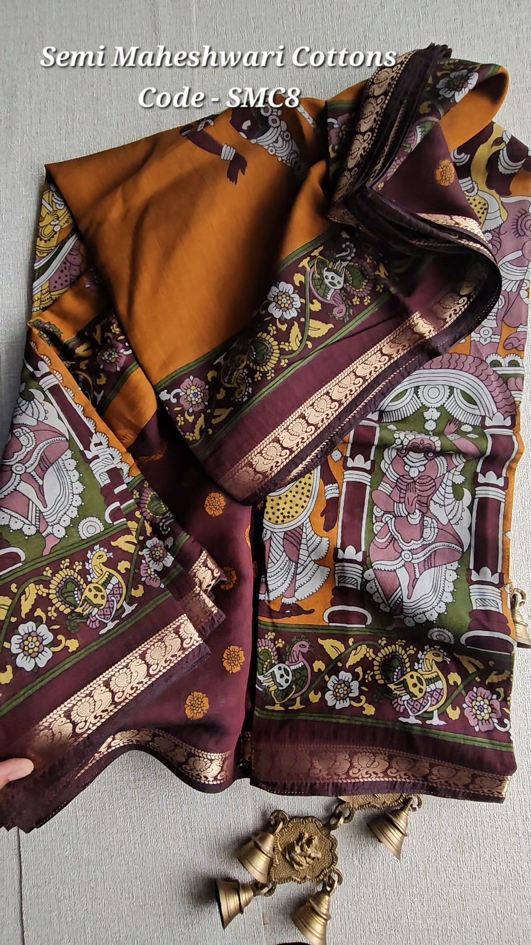 Semi Maheshwari Cotton Saree