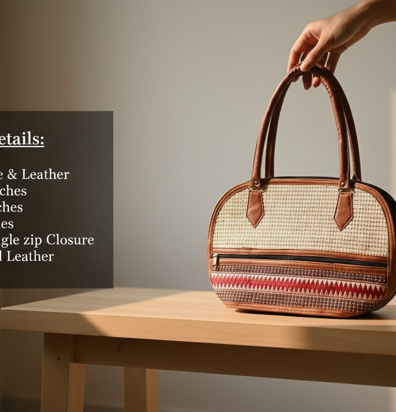 Premium Jute Handbags with Leather Handles