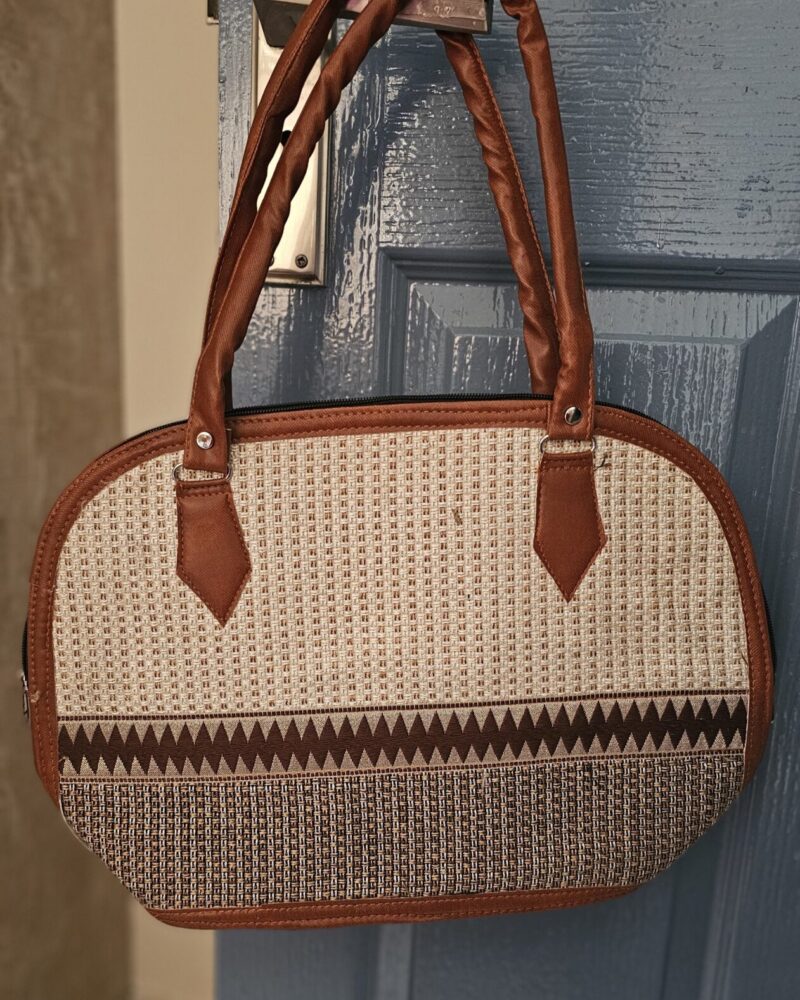 Premium Jute Handbags with Leather Handles